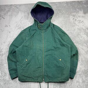 Vintage GAP Sport League Canvas Hooded Chore Barn Jacket Retro Y2K Oversized S